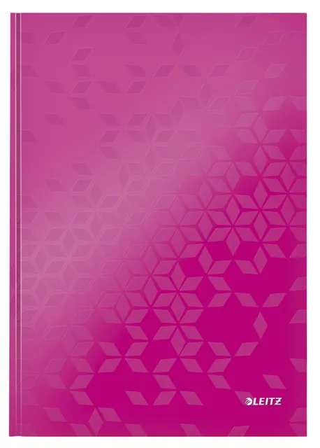 Notitieboek Leitz WOW A4 160blz 90gr lijn roze-1