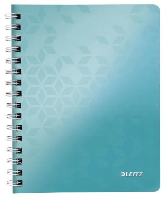 Notitieboek Leitz WOW A5 spiraal PP lijn ijsblauw-1