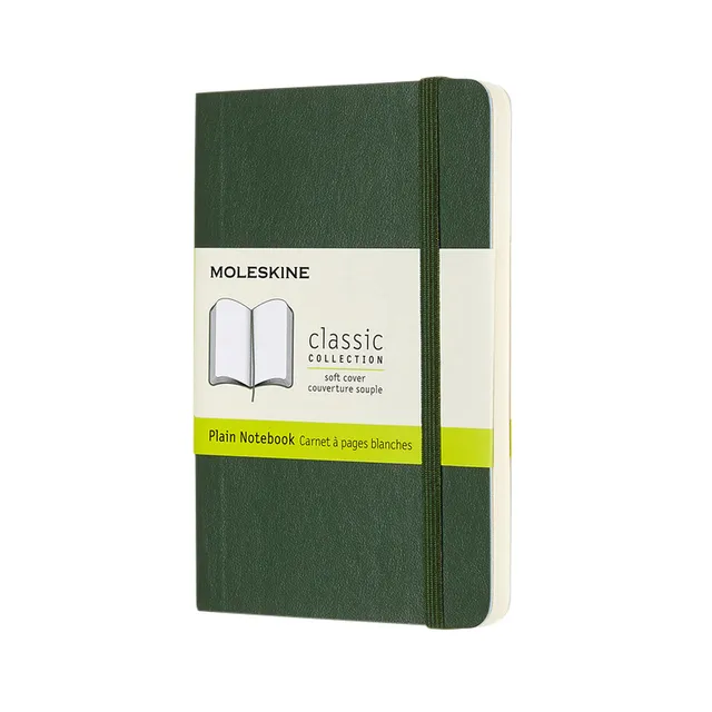 Notitieboek Moleskine pocket 90x140mm blanco soft cover myrtle green-1