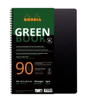 Notitieboek Rhodia Greenbook A4+ lijn 4-gaats 180 pagina's 90gr zwart-1