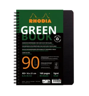 Notitieboek Rhodia Greenbook A5 lijn 6-gaats 180 pagina's 90gr zwart-1