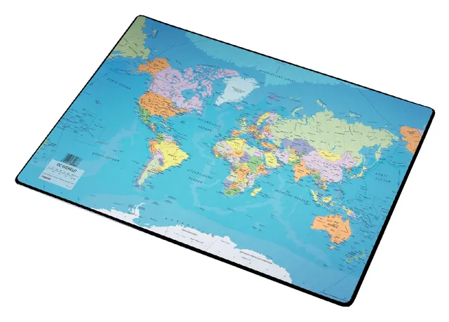 Onderlegger Esselte 40x53cm met wereldkaart Nederlands-1