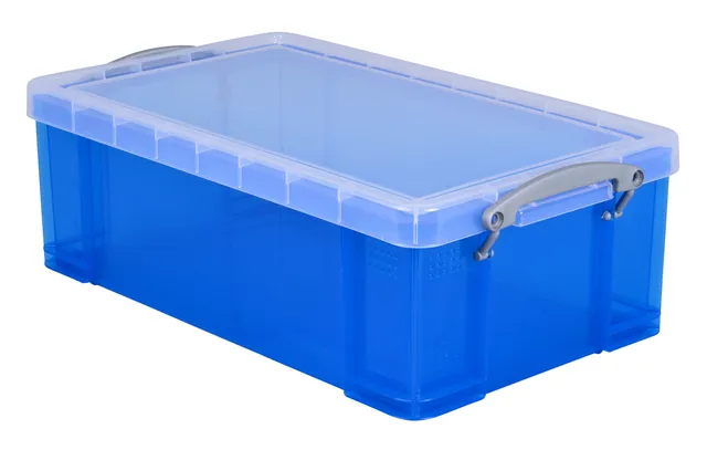 Opbergbox Really Useful 12 liter 465x270x150mm transparant blauw-1