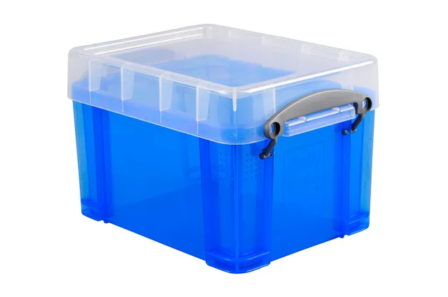 Opbergbox Really Useful 3 liter 245x180x160mm transparant blauw-1