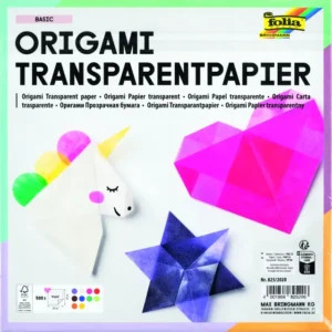 Origami papier Folia 20x20cm transparant 42gr 500 vel in 10 kleuren-1
