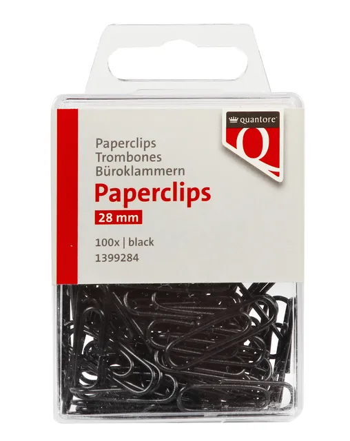 Paperclip Quantore 28mm 100 stuks zwart-1