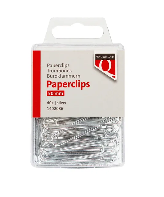 Paperclip Quantore 50mm rond 40 stuks zilver-1