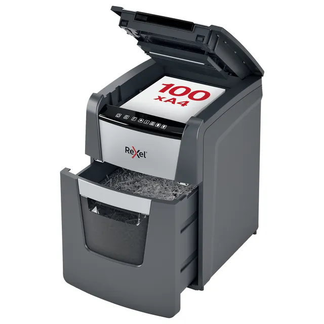 Papiervernietiger Rexel Optimum Auto+ 100X P4 snippers 4x28mm-1