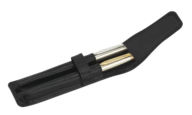 Pennenetui 212 2-delig nerfleer zwart-1