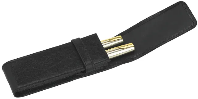 Pennenetui 322 2delig nerfleer zwart-1