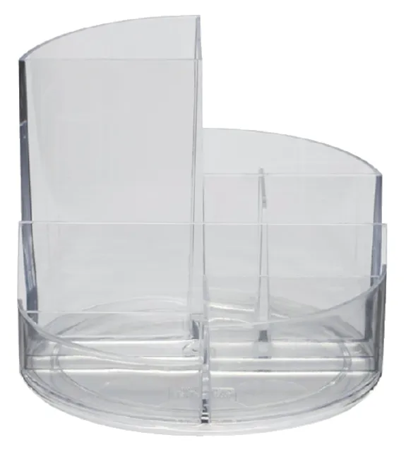 Pennenkoker MAUL roundbox 7 vakken Ø14x12.5cm helder transparant-1