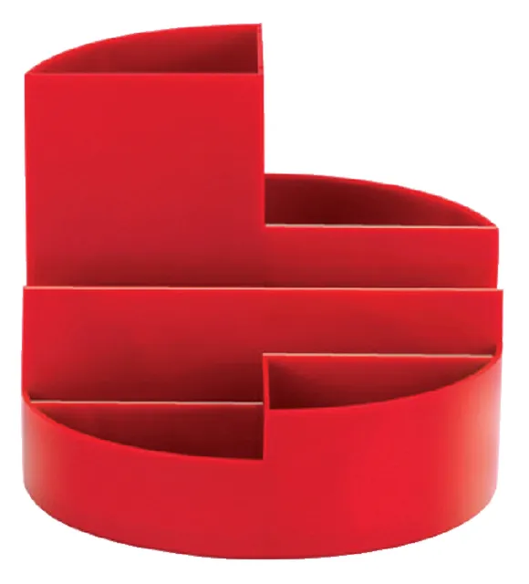 Pennenkoker MAUL roundbox 7 vakken Ø14x12.5cm rood-1