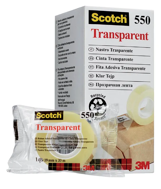 Plakband Scotch 550 19mmx33m transparant-1