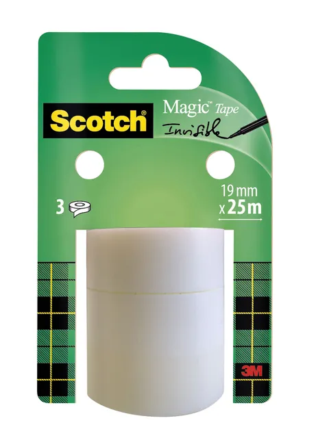 Plakband Scotch Magic 819 19mmx25m onzichtbaar 3 rollen-1