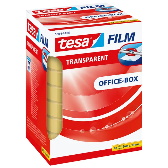 Plakband tesafilm® 66mx19mm Transparant 8 rollen-1