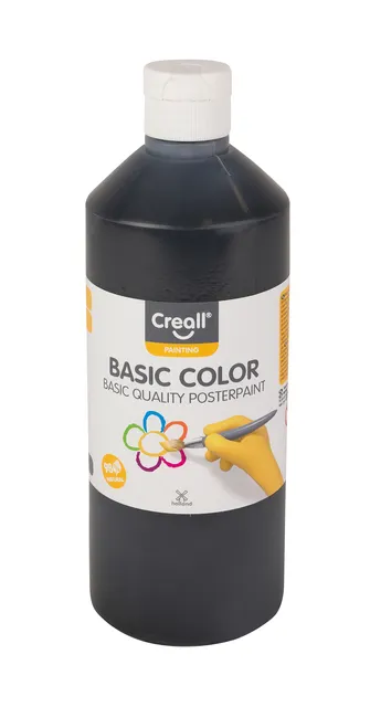 Plakkaatverf Creall basic zwart 500ml-1