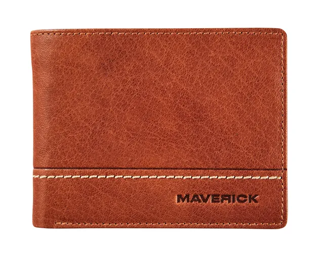 Portemonee Maverick Rough Gear met kleingeldvak RFID leer cognac-1