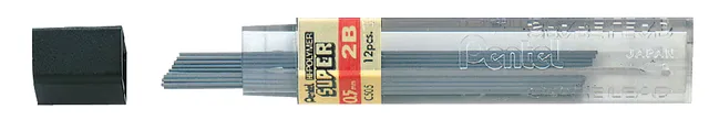 Potloodstift Pentel 2B 0.5mm zwart koker à 12 stuks-1