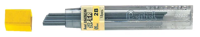 Potloodstift Pentel 2B 0.9mm zwart koker à 12 stuks-1