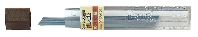 Potloodstift Pentel B 0.3mm zwart koker à 12 stuks-1