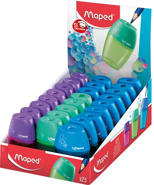 Puntenslijper Maped Shaker 1-gaats display á 25 stuks assorti-1