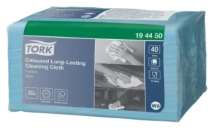 Reinigingsdoek Tork Long Lasting W8 multifunctioneel gevouwen 40 stuks blauw 194450-1