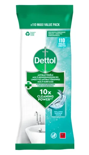 Reinigingsdoekjes Dettol antibacterieël Ocean 110 stuks-1
