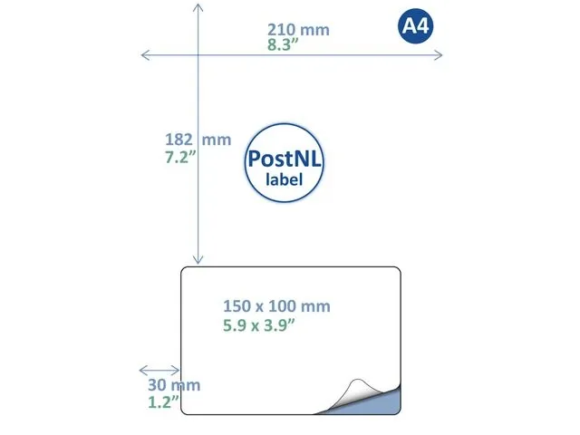 Retourlabel PostNL IEZZY A4 1.000 vel 150x100mm 1000 labels-3