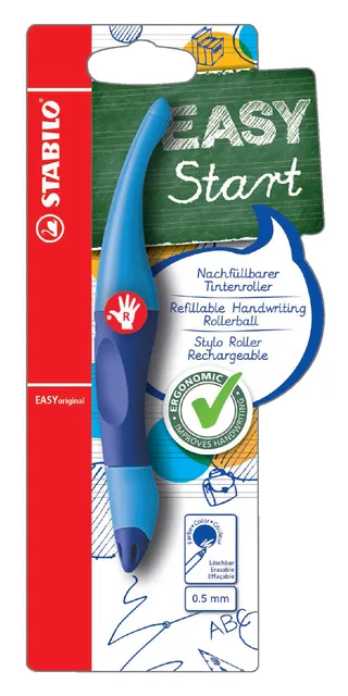 Rollerpen STABILO Easyoriginal rechtshandig licht/donkerblauw blister à 1 stuk-1