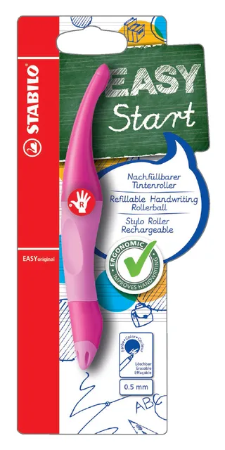 Rollerpen STABILO Easyoriginal rechtshandig roze/lichtroze blister à 1 stuk-1