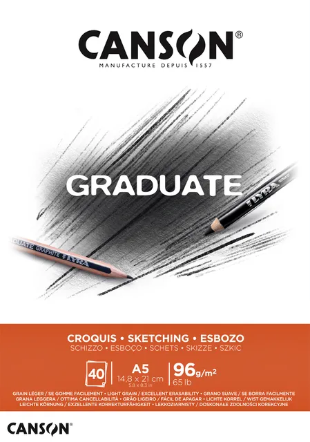 Schetsboek Canson Graduate Croquis A5 96gr 40vel-1