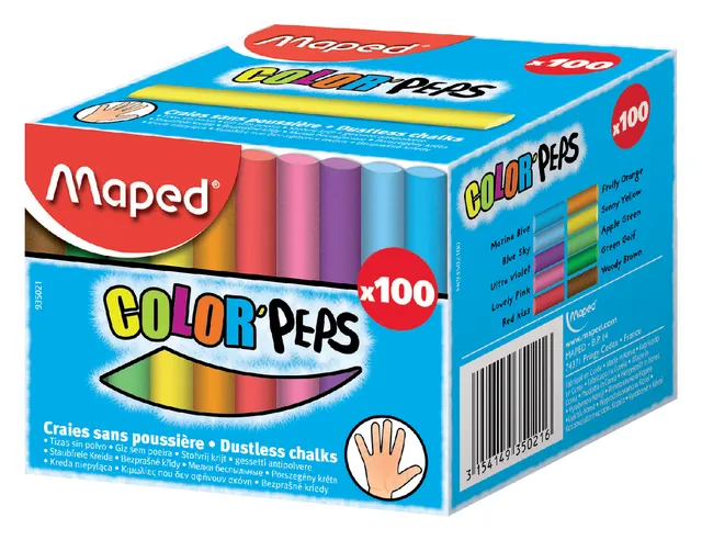 Schoolbordkrijt Maped Color'Peps doos á 100 stuks assorti-1