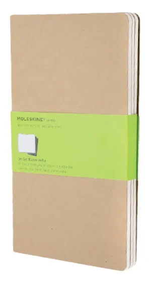 Schrift Moleskine 130x210mm blanco 160 pagina's 70gr kraft set à 3 stuks-1