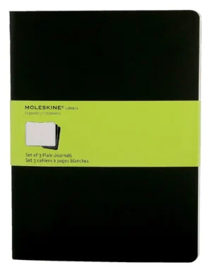 Schrift Moleskine 190x250mm blanco 240 pagina's 70gr zwart set à 3 stuks-1