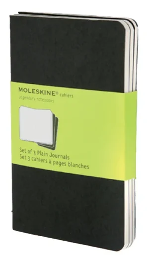 Schrift Moleskine 90x140mm blanco 240 pagina's 70gr zwart set à 3 stuks-1