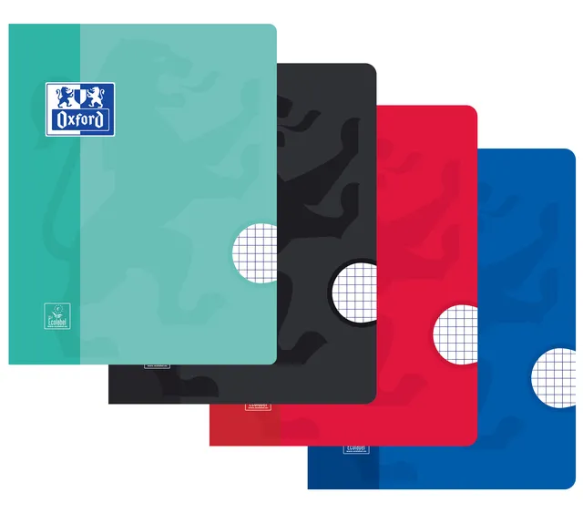 Schrift Oxford School A5 ruit 5x5mm 72 pagina's 80gr assorti-1