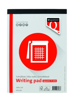 Schrijfblok Quantore A5 ruit 5mm 100vel 60gr-1