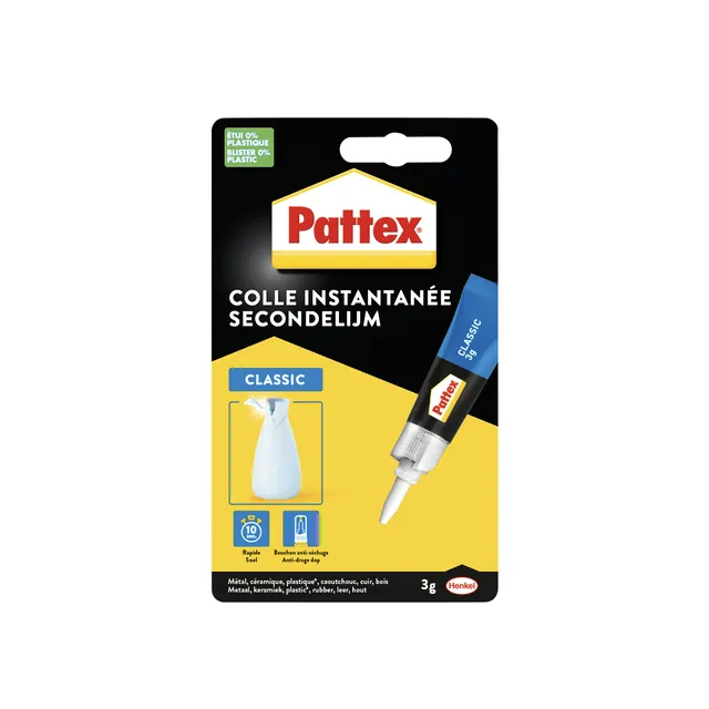 Secondelijm Pattex Classic tube 3gram op blister-1