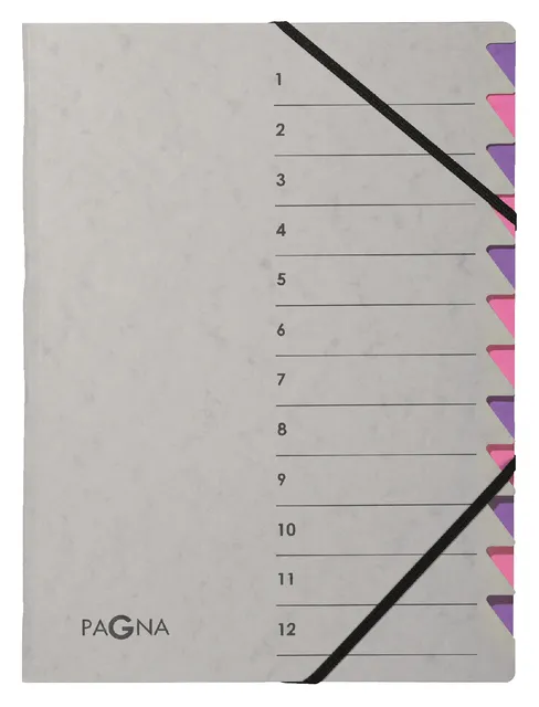 Sorteermap Pagna Easy A4 12 tabs paars/lila-1
