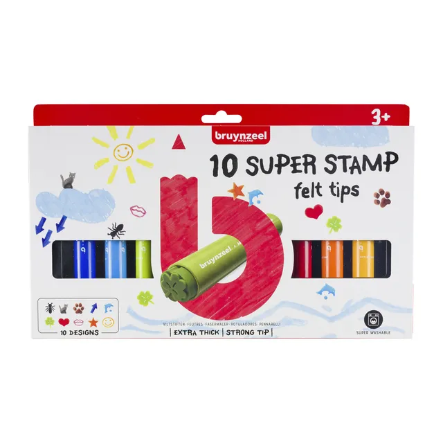 Stempelstift Bruynzeel Kids super set à 10 stuks assorti-1