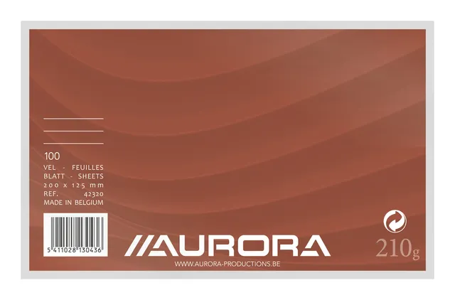Systeemkaart Aurora 200x125mm lijn met rode koplijn 210gr wit 100 vel-1