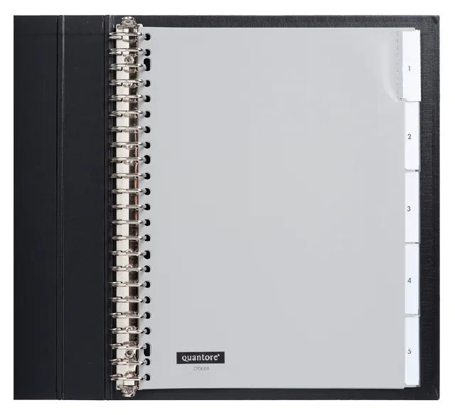 Tabbladen Quantore 23-gaats 5-delig met venster grijs PP-1