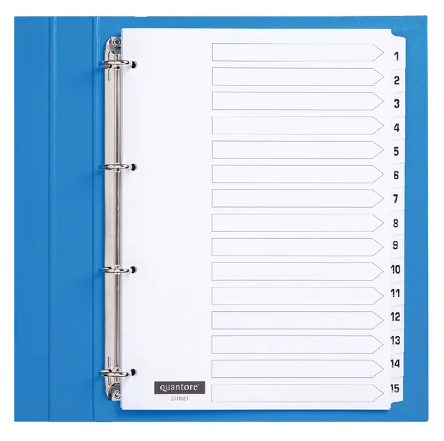 Tabbladen Quantore 4-gaats 1-15 genummerd wit karton-1