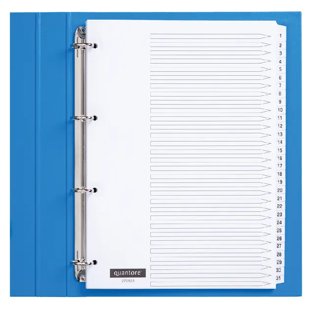 Tabbladen Quantore 4-gaats 1-31 genummerd wit karton-1