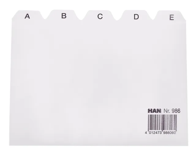 Tabkaart Han alfabet A6 HA-986 lichtgrijs-1