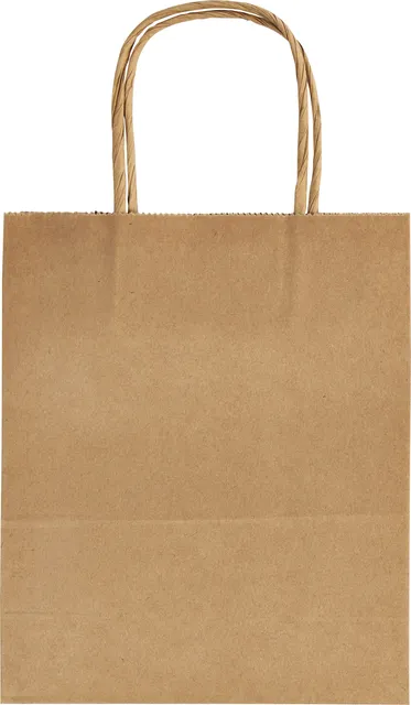 Tas met handvat Folia kraftpapier 125gr 18x21x8cm 20 stuks naturel-1