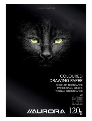 Tekenblok Aurora A4 20 vel 120 gram gekleurd tekenpapier-1