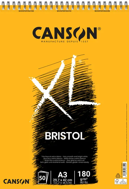 Tekenblok Canson XL Bristol A3 50 vel 180gr-1