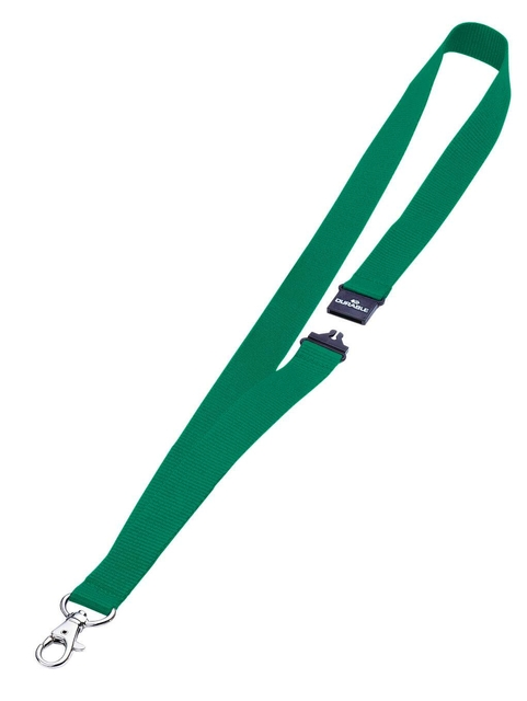 Textielkoord Durable 8137 met karabijnhaak groen-1