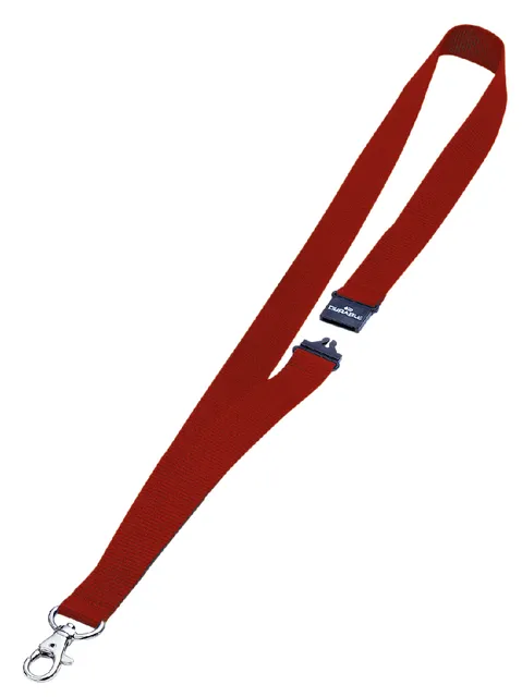 Textielkoord Durable 8137 met karabijnhaak rood-1